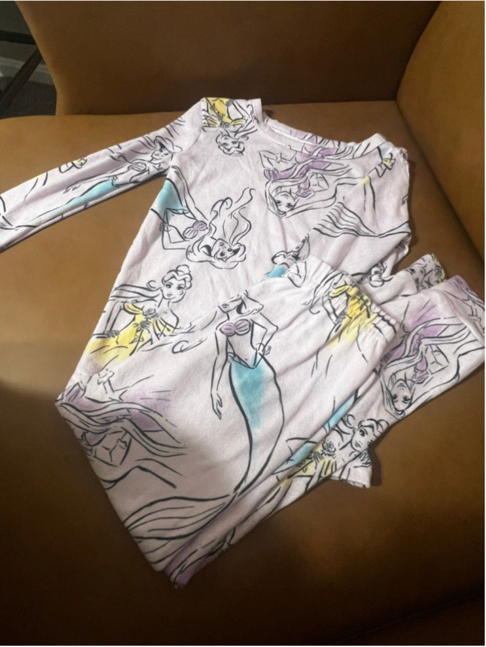 Girls Disney Princess Pajama Set Size 6 Pink